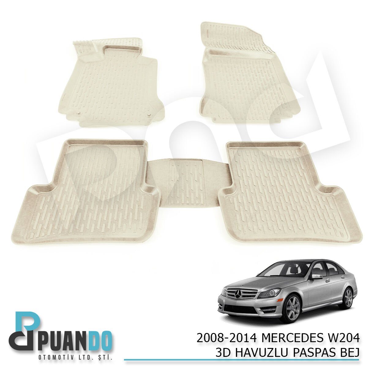 2008-2014  MERCEDES W204 3D HAVUZLU PASPAS BEJ