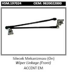 ÖN CAM SİLECEK MEKANİZMASI > ACCENT E.M 95-99 9820022000